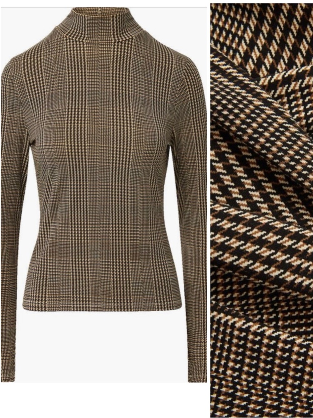 Veronica Beard Nate Mock Neck Plaid Top (NWT)